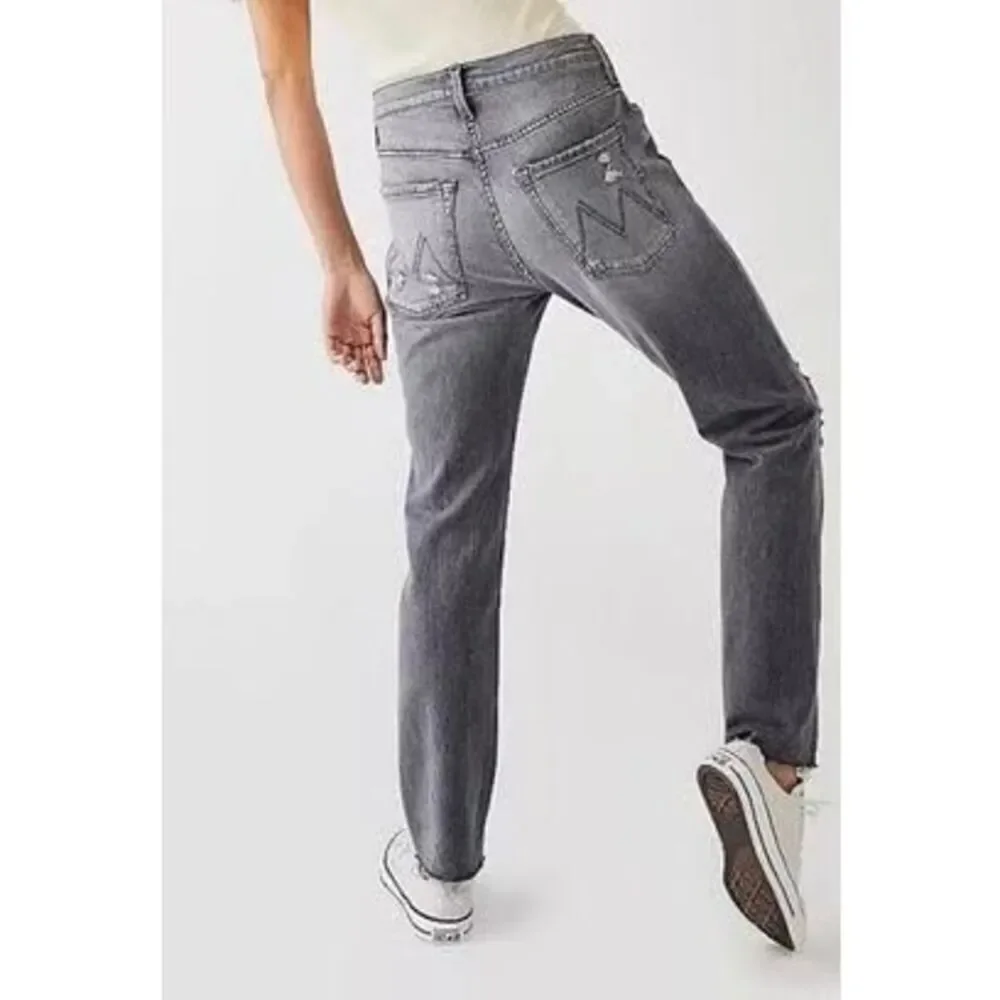 Mother The Scrapper Cuff Ankle Fray Jeans Unstitched in the Dark